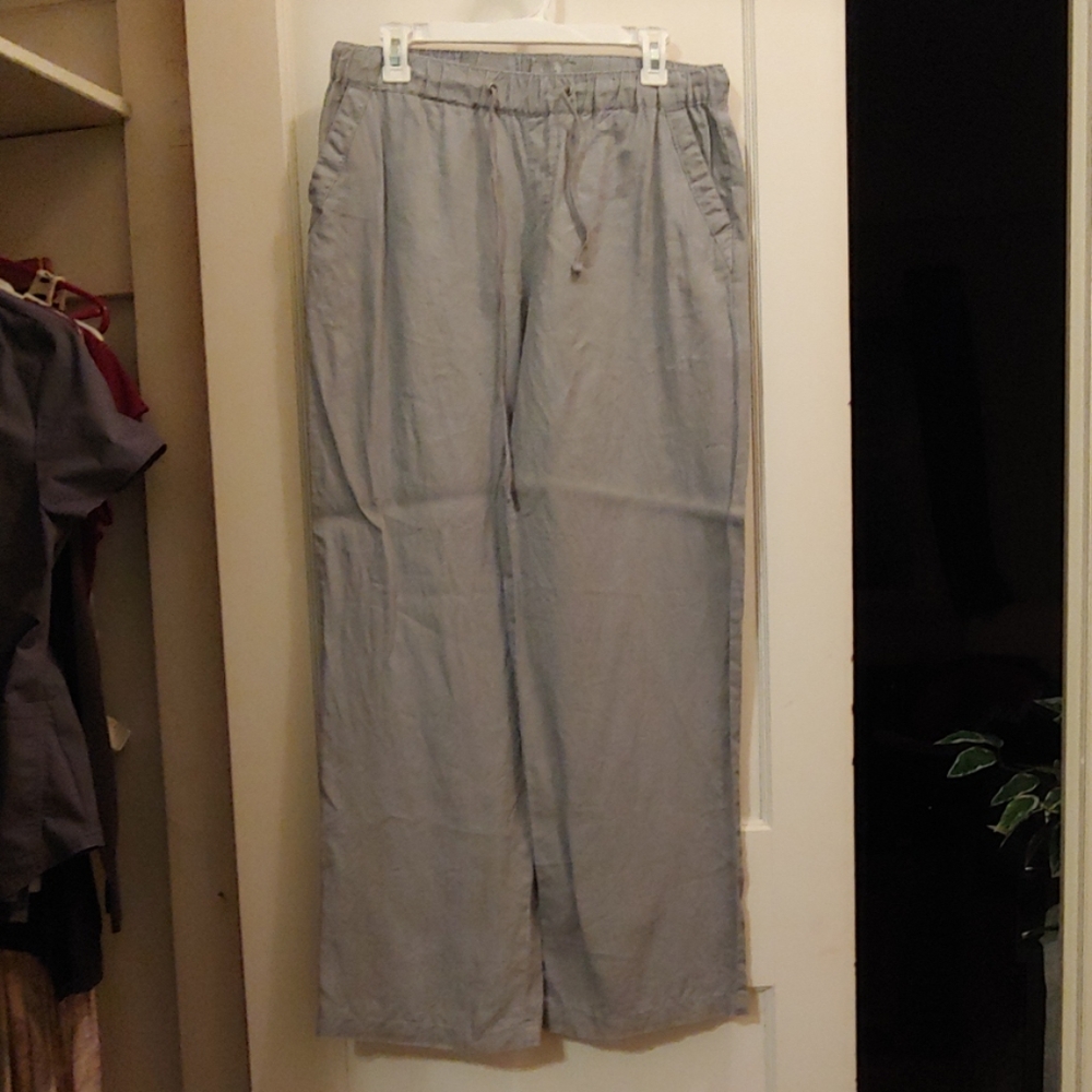 Kenar size small 100% linen light grey pants